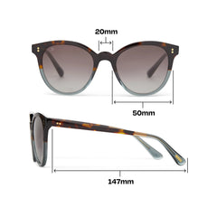 Aaryn Tortoise Ocean Grey Fade Handcrafted Sunglasses