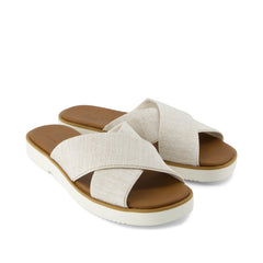 Mae Crossover Slide Sandal Natural Yarn Dye