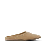 Womens Amelia Mule Taupe Microsuede with Studs