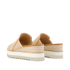 Womens Diana Mule Wedge Sandal Natural Metallic Raffia
