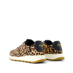 Womens TRVL LITE Retro Runner Sneaker Brown Sugar Leopard Print Hair Leather