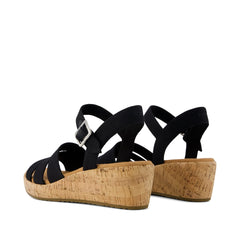 Womens Julia Wedge Sandal Woven Black