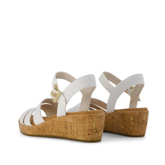 Womens Julia Wedge Sandal Woven White