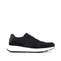 TRVL Lite Retro Runner Black Suede Water Repellent Sneaker
