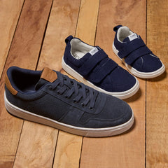Cruz Double Strap Navy Heritage Canvas Toddler Sneaker