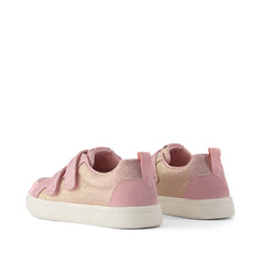 Cruz Double Strap Kids Sneaker Pink Quartz Iridescent Woven