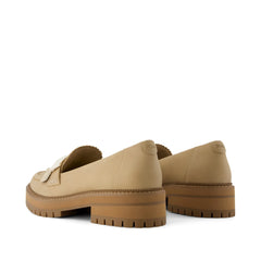 Womens Cara Bow Loafer Taupe Leather