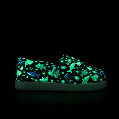 Alpargata Classic Toddler Shoe Navy Glow in the Dark Shark Friends