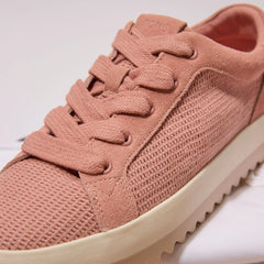 Womens Rea Lace-Up Platform Sneaker Bloom Mesh and Suede