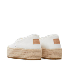 Valencia White Canvas Platform Espadrille