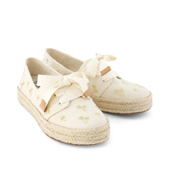 Womens Carolina Lace-Up Espadrille Metallic Embroidered Palm Trees