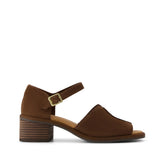 Womens Ines Heel Hot Cocoa Kid Suede