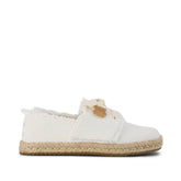 Carolina Lace-Up Kids Espadrille White Fray