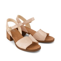 Womens Eloise Sandal Champagne Shimmer Suede