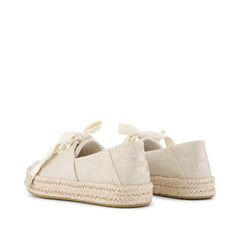 Womens Carolina Lace-Up Espadrille Champagne Glimmer Canvas