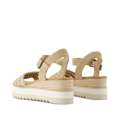 Diana Wedge Sandal Champagne Metallic Basket Weave