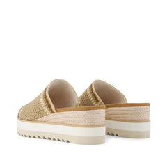 Womens Diana Mule Wedge Sandal Almond Crochet