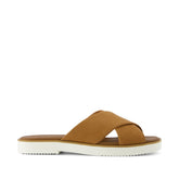 Mae Crossover Slide Sandal Brown Sugar Leather