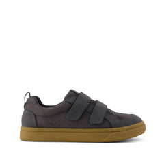 Cruz Double Strap Kids Sneaker Forged Iron Deboss Suede