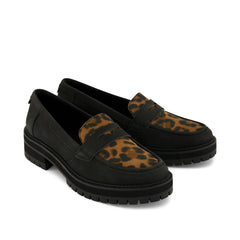 Womens Cara Loafer Brown Sugar Leopard Suede