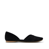 Womens Gemma D'Orsay Flat Black Croc Microsuede