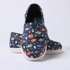 Alpargata Classic Toddler Shoe Navy Glow in the Dark Shark Friends