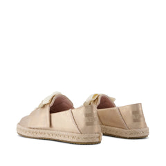 Carolina Lace-Up Kids Espadrille Seashell Metallic Faux Leather