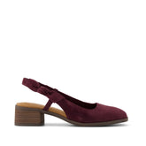 Womens Jaclyn Slingback Bow Heel Burgundy Kid Suede