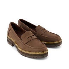 Cara Dark Brown Leather Loafer