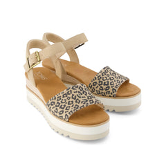 Womens Diana Wedge Sandal Natural Leopard Print