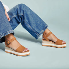 Diana Tan Leather Wedge Sandal