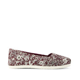Womens Alpargata Ballet Flat Burgundy Floral Print