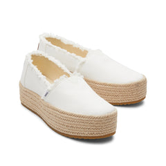 Valencia White Canvas Platform Espadrille