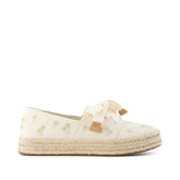 Womens Carolina Lace-Up Espadrille Metallic Embroidered Palm Trees