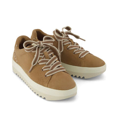 Womens Rea Lace-Up Platform Sneaker Toffee Suede