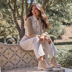 Maude Oatmeal Suede Wedge Boot