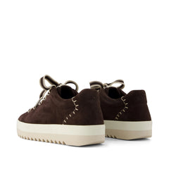 Womens Rea Lace-Up Platform Sneaker Chocolate Brown Suede