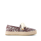Womens Carolina Lace-Up Espadrille Burgundy Floral Print
