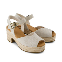Isla Peep Toe Heeled Sandal Natural Yarn Dye