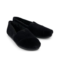 Womens Alpargata Classic Black Velvet Faux Fur