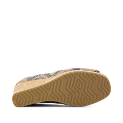 Womens Essential Wedge Taupe Snake Print Suede