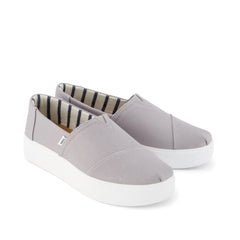 Womens Asher Platform Slip On Sneaker Grey Canvas