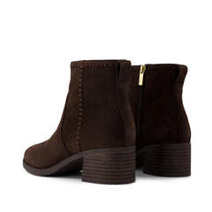 Womens Delilah Heeled Boot Water Repellent Chocolate Brown Suede