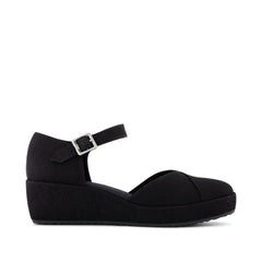 Womens Gwyneth Wedge Black Canvas