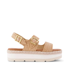 Womens Giana Flatform Sandal Almond Crochet