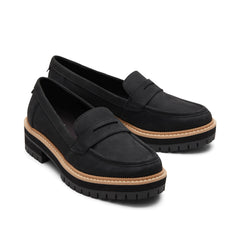 Cara Black Leather Loafer