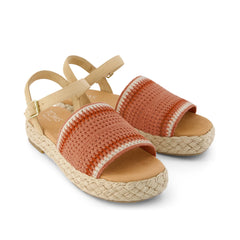 Womens Abby Flatform Espadrille Sandal Bloom Crochet