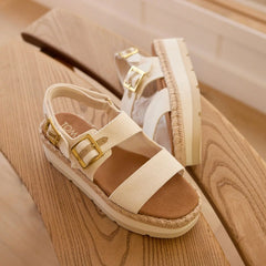 Womens Giana Flatform Sandal White Woven