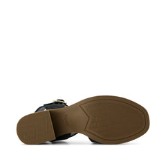 Womens Eloise Sandal Black Perforated Leather