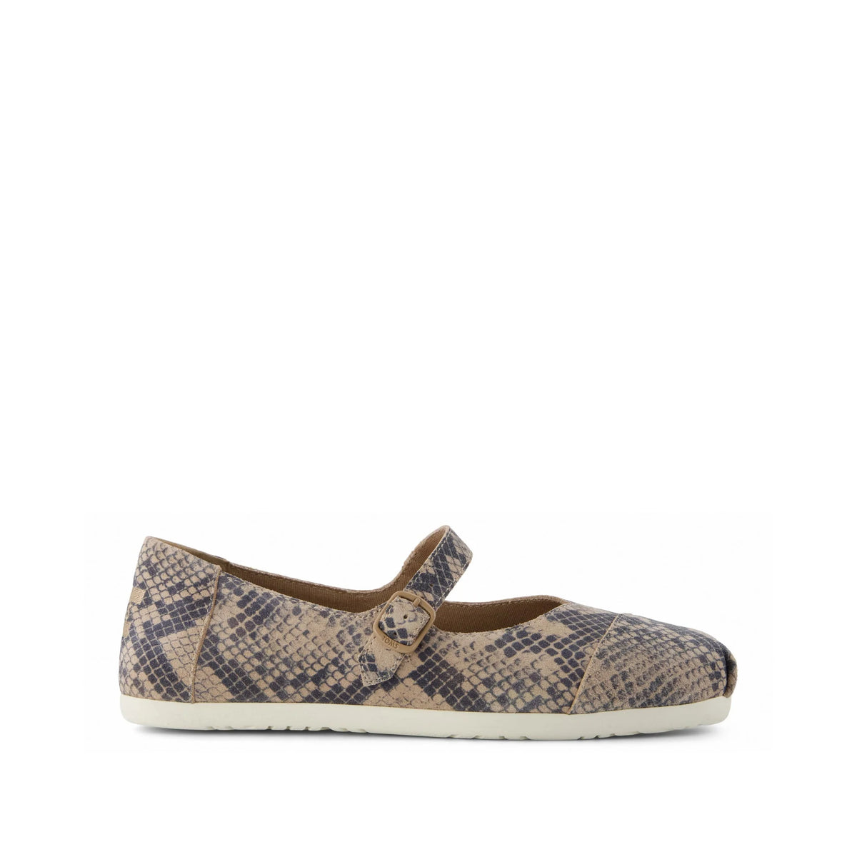 Womens Alpargata Mary Jane Taupe Snake Print Suede